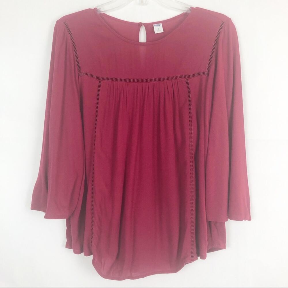 Old Navy Burgundy Pleated Top Size Small